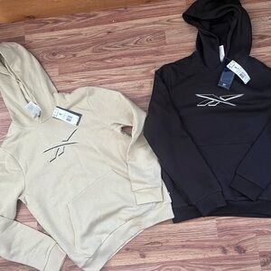 Reebok Beige and Black Logo Hoodies